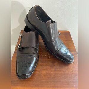 To boot New York Men's Brown Leather Double Monk Strap shoes Size  11 1/2
